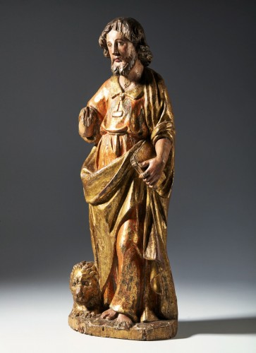 Saint Mark the Evangelist - wooden sculpture late of 16th century - Sculpture Style Renaissance